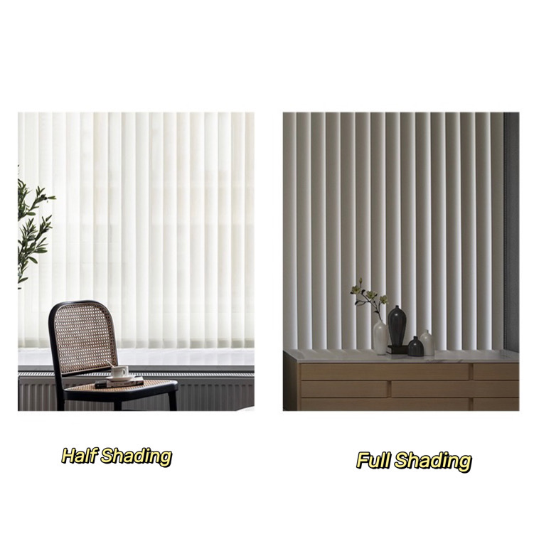 Verticale blinds schaduweffect