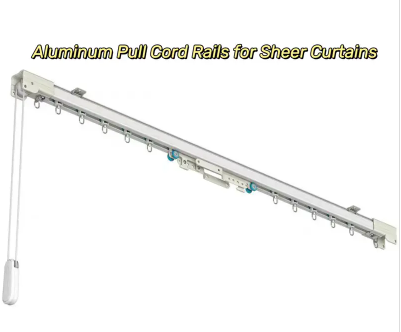 Aluminium trekkoordrails voor vitrages