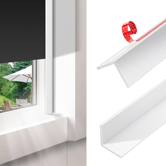 L -vormige PVC -zijrails voor 100% black -out jaloezieën