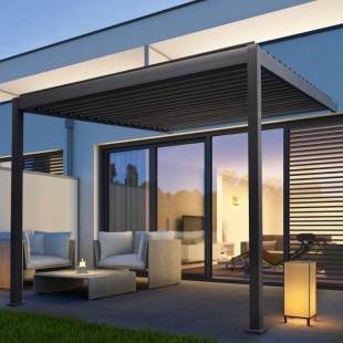 16' x 16' Pergola Kit bevestigd aan huis
