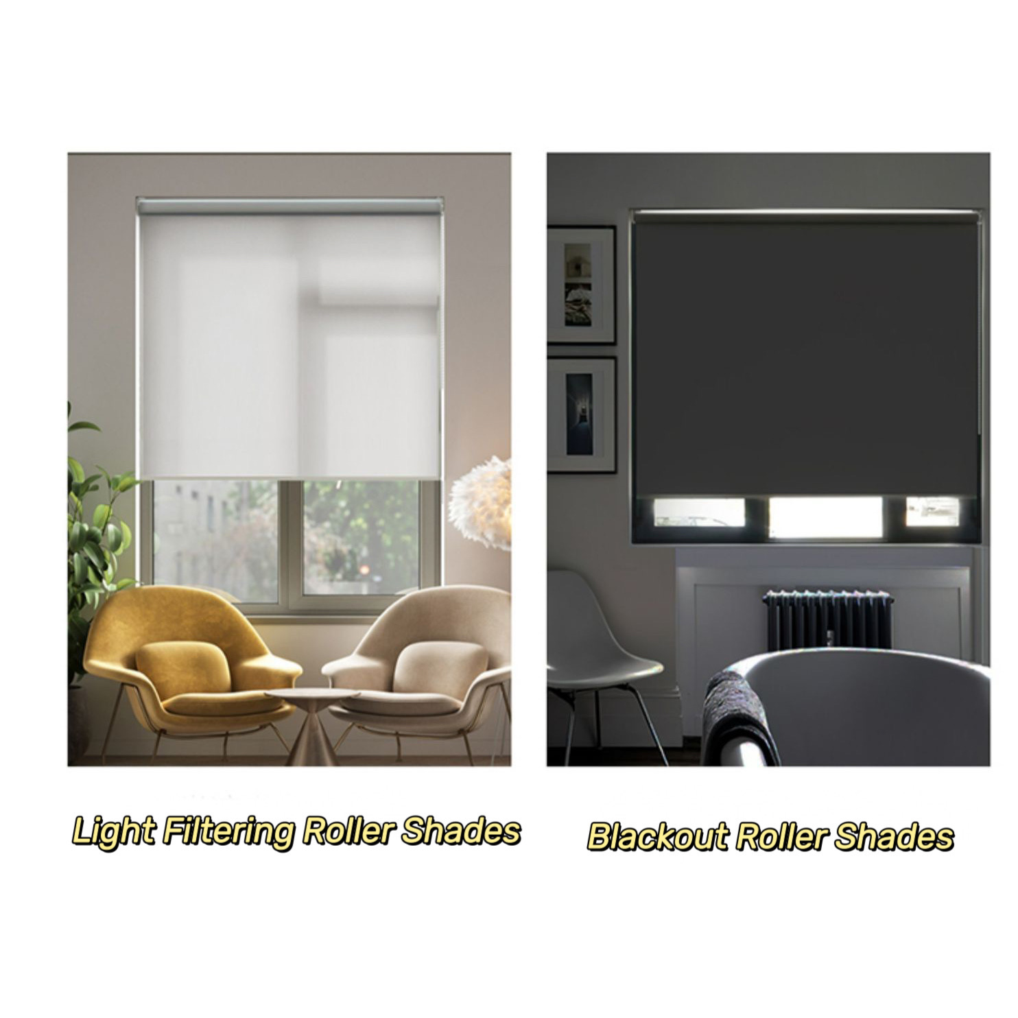 Indoor Blackout Roller Shades schaduweffect