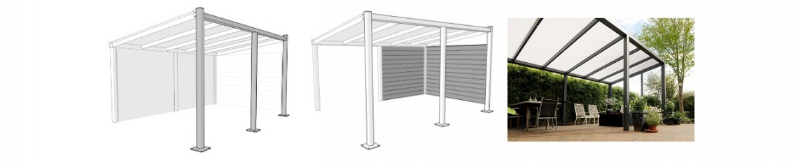 Aluminium Pergola staand optioneel