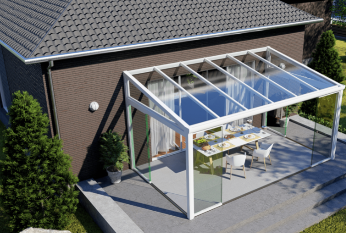 Glazen dak aluminium pergola terrasoverkappingen