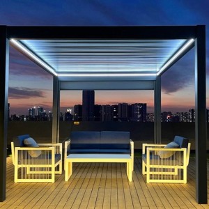 Gemotoriseerde intrekbare aluminium pergola