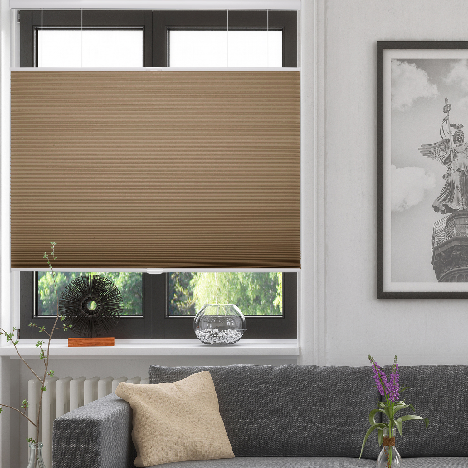 Snoerloze Top Down Bottom Up Cellular Shades bruin