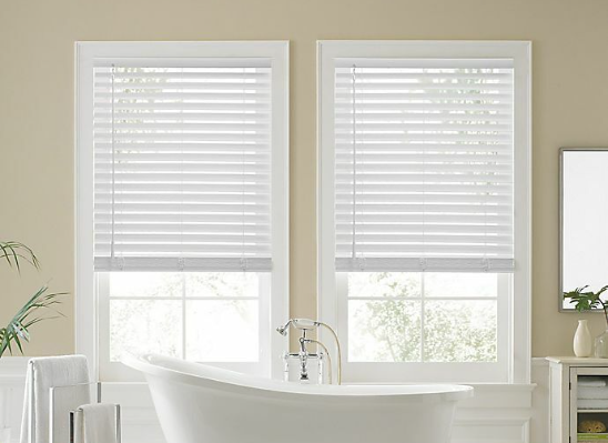 Draadloze faux houten blinds voor 50 inch ramen