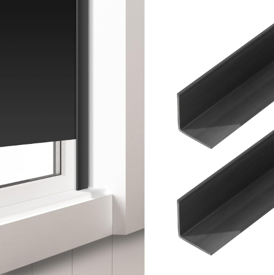 L -vormige PVC -zijrails voor 100% black -out jaloezieën
