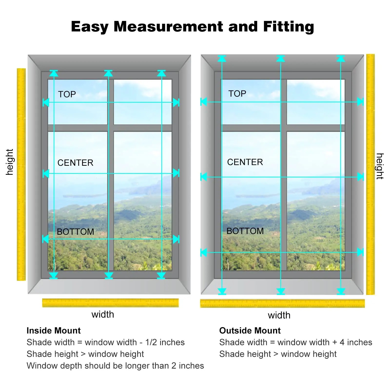 Hoe u uw op maat gemaakte draadloze zonneschermen voor ramen kunt meten
