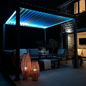 Vierkante aluminium pergola met LED