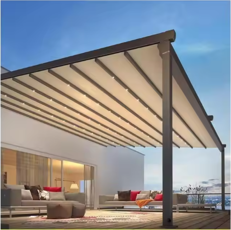 Intrekbare pergola luifel tinten