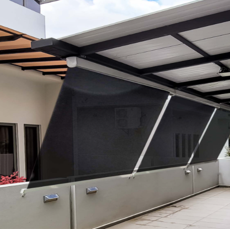 Buiten Roller Shade met haken en armen